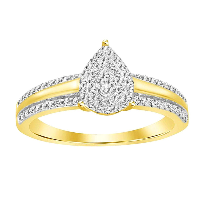 LADIES RING 1/3 CT ROUND DIAMOND 10K YELLOW GOLD