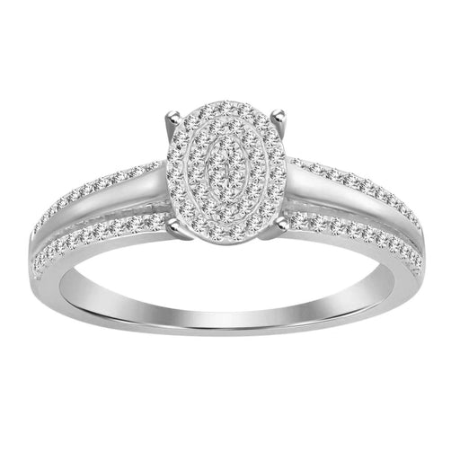 LADIES RING 1/3 CT ROUND DIAMOND 10K WHITE GOLD