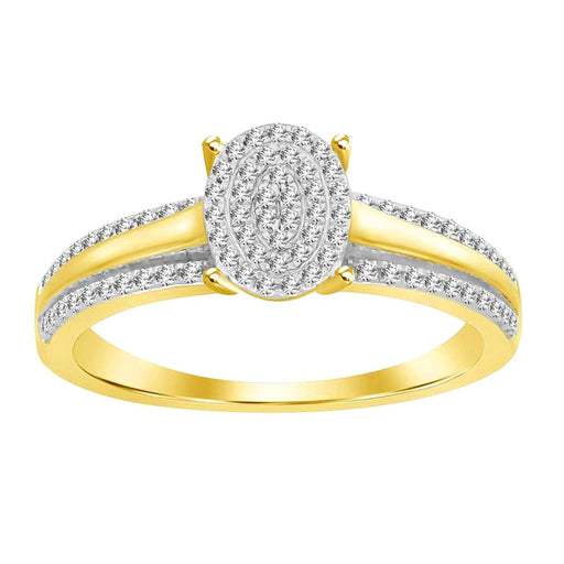 LADIES RING 1/3 CT ROUND DIAMOND 10K YELLOW GOLD