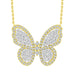 LADIES NECKLACE 1 CT ROUND/BAGUETTE DIAMOND 10K YELLOW GOLD