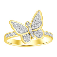 Thumbnail for LADIES RING 1/6 CT ROUND DIAMOND 10K YELLOW GOLD