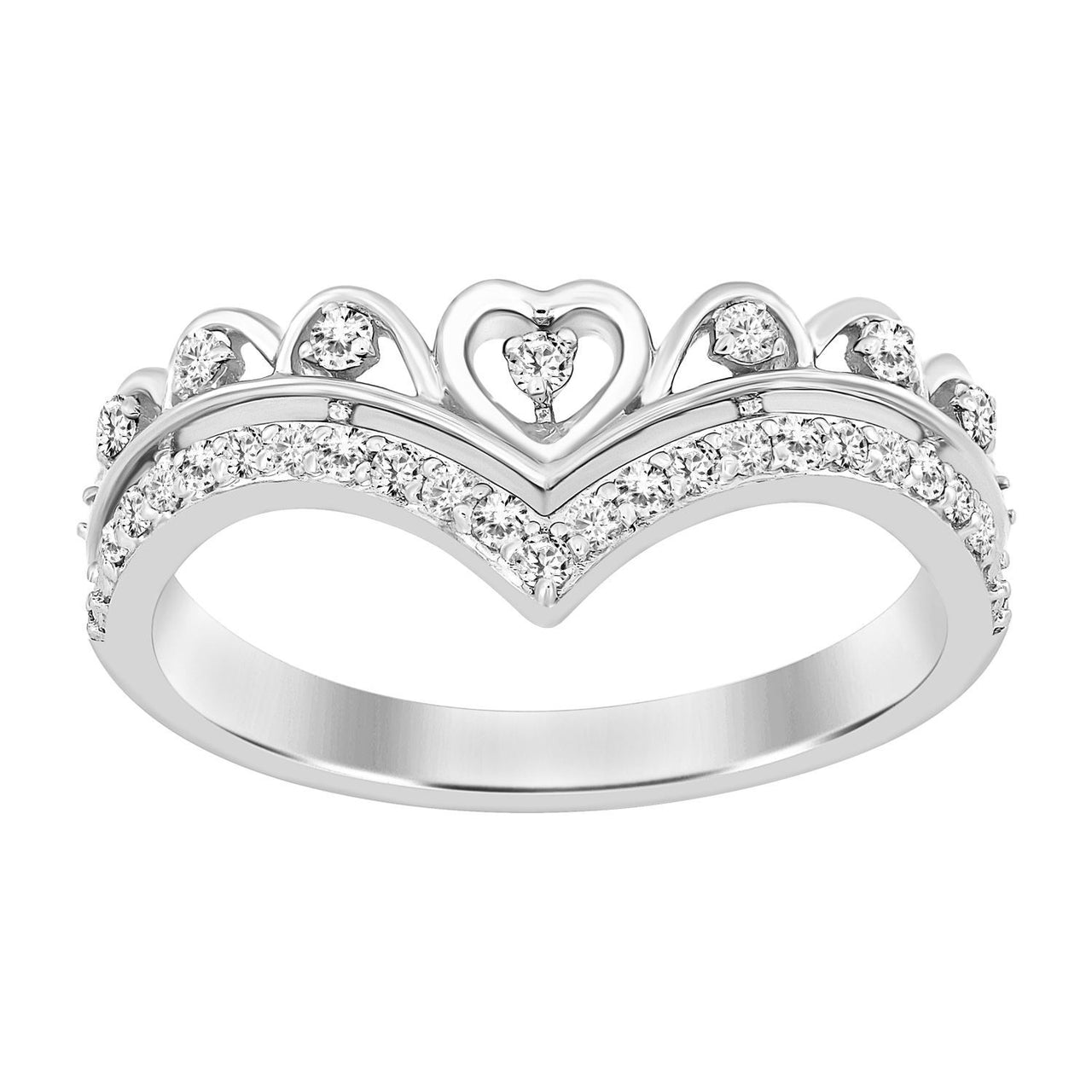 LADIES STACKABLE BAND 1/5 CT ROUND DIAMOND 10K WHITE GOLD