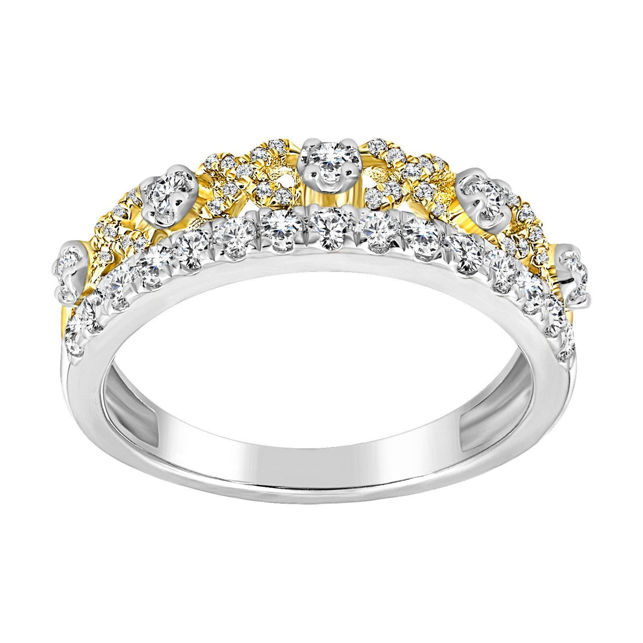 LADIES BAND 1/2 CT ROUND DIAMOND 10K YELLOW/WHITE GOLD