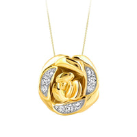 Thumbnail for LADIES NECKLACE 1/6 CT ROUND DIAMOND 10K YELLOW GOLD