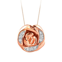 Thumbnail for LADIES NECKLACE 1/6 CT ROUND DIAMOND 10K ROSE GOLD
