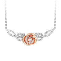Thumbnail for LADIES NECKLACE 1/10 CT ROUND DIAMOND 10K WHITE/ROSE GOLD