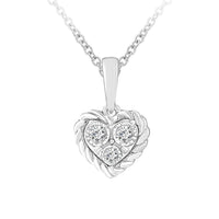 Thumbnail for LADIES PENDANT 1/10 CT ROUND DIAMOND 10K WHITE GOLD