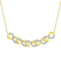 Thumbnail for LADIES NECKLACE 1/6 CT ROUND DIAMOND 10K YELLOW GOLD