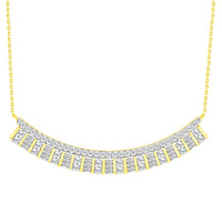 Thumbnail for LADIES NECKLACE 3/4 CT ROUND/BAGUETTE DIAMOND 14K YELLOW GOLD