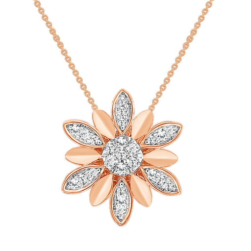 LADIES PENDANT 1/10 CT ROUND DIAMOND 10K ROSE GOLD