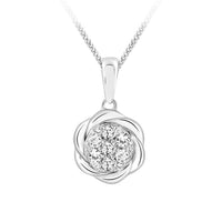 Thumbnail for LADIES PENDANT 1/6 CT ROUND DIAMOND 10K WHITE GOLD