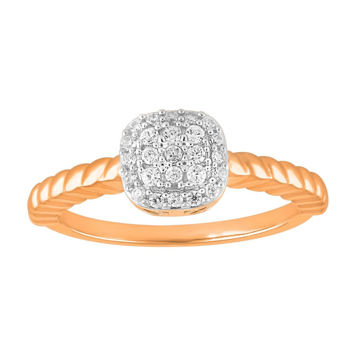 LADIES RING 1/6 CT ROUND DIAMOND 10K ROSE GOLD