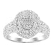 LADIES RING 3/4 CT ROUND/BAGUETTE DIAMOND 10K WHITE GOLD