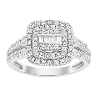 Thumbnail for LADIES RING 3/4 CT ROUND/BAGUETTE DIAMOND 10K WHITE GOLD