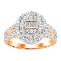 Thumbnail for LADIES RING 3/4 CT ROUND/BAGUETTE DIAMOND 10K  ROSE GOLD