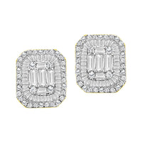 Thumbnail for LADIES EARRINGS 7/8 CT ROUND/BAGUETTE DIAMOND 14K YELLOW GOLD