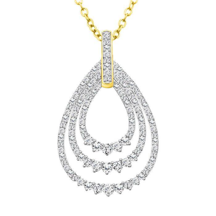 LADIES PENDANT 1 CT ROUND DIAMOND 14K YELLOW GOLD