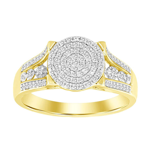 LADIES RING 1/5 CT ROUND DIAMOND 10K YELLOW GOLD