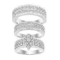 Thumbnail for LADIES TRIO SET 3 CT ROUND DIAMOND 10K WHITE GOLD