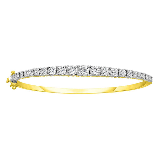 LADIES BANGLE 1 1/2 CT ROUND DIAMOND 14K YELLOW GOLD