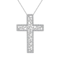 Thumbnail for LADIES PENDANT 1 CT ROUND/BAGUETTE DIAMOND 14K WHITE GOLD