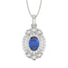 LADIES PENDANT 1 1/8 CT ROUND/OVAL TANZANITE DIAMOND 14K WHITE GOLD (CENTER-7/8 CT)