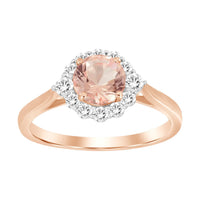 Thumbnail for LADIES RING 3/8 CT ROUND/PEACH MORGANITE DIAMOND 10K ROSE GOLD(CENTER-3/4)