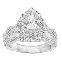 Thumbnail for LADIES BRIDAL RING SET 1 5/8 CT ROUND DIAMOND 14K WHITE GOLD (CENTER-3/8)