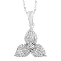 Thumbnail for LADIES PENDANT 1/4 CT ROUND/BAGUETTE DIAMOND 10K WHITE GOLD