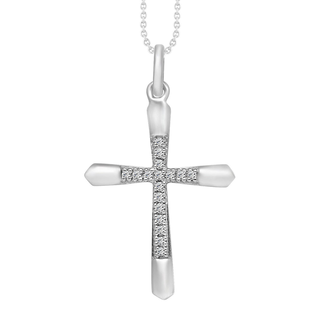 LADIES PENDANT 1/20 CT ROUND DIAMOND 10K WHITE GOLD