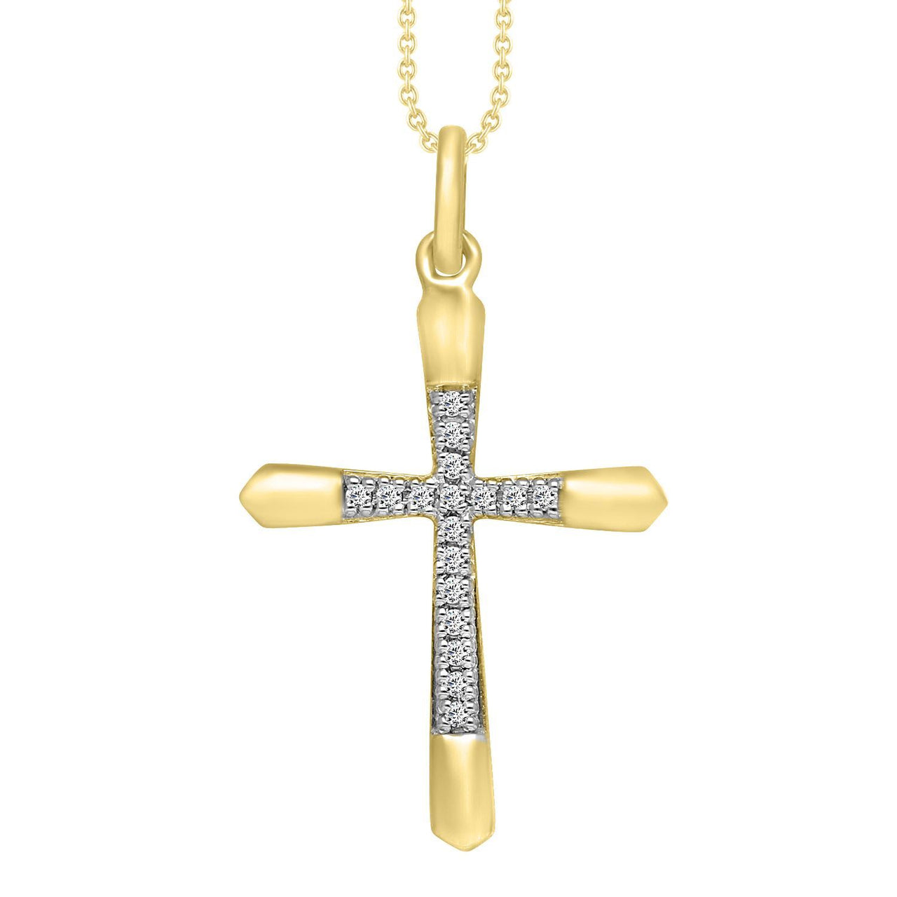LADIES PENDANT 1/20 CT ROUND DIAMOND 10K YELLOW GOLD