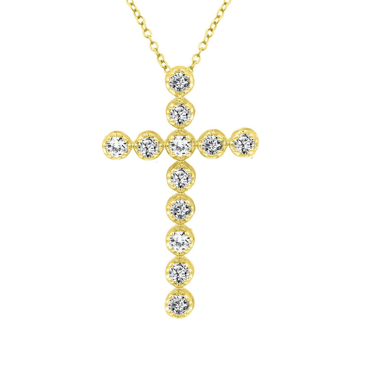LADIES PENDANT 1/3 CT ROUND DIAMOND 10K YELLOW GOLD