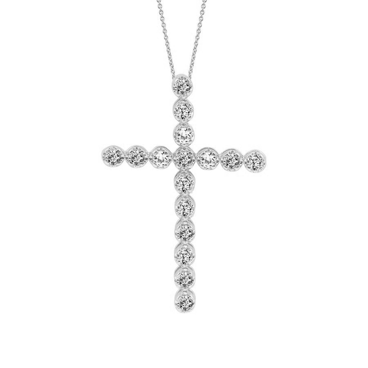 LADIES PENDANT 1/2 CT ROUND DIAMOND 10K WHITE GOLD