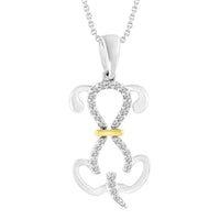 Thumbnail for LADIES PENDANT 1/6 CT ROUND DIAMOND 10K WHITE & YELLOW GOLD