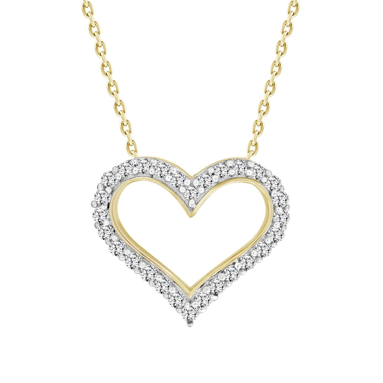 LADIES PENDANT 1/4 CT ROUND DIAMOND 10K YELLOW GOLD
