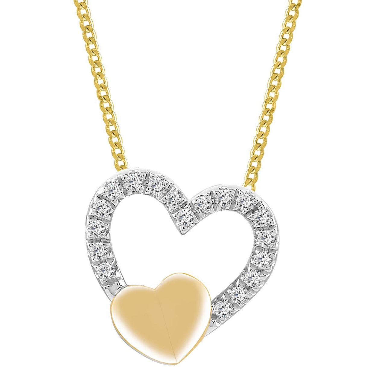 LADIES PENDANT 1/20 CT ROUND DIAMOND 10K YELLOW GOLD