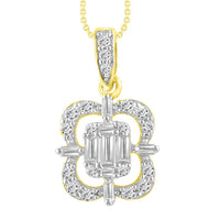 Thumbnail for LADIES PENDANT 1/4 CT ROUND/BAGUETTE DIAMOND 10K YELLOW GOLD