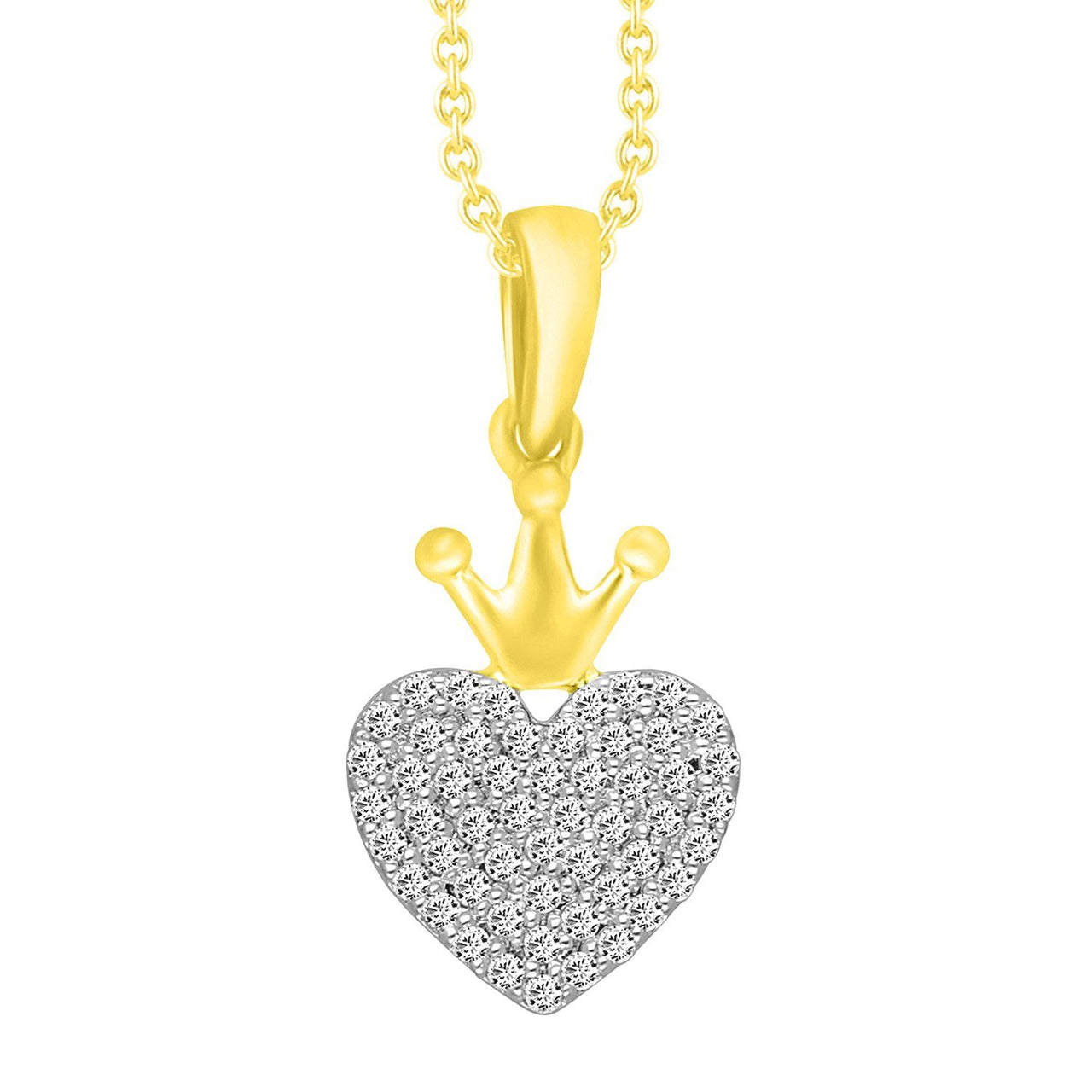 LADIES PENDANT 1/6 CT ROUND DIAMOND 10K YELLOW GOLD