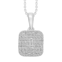 Thumbnail for LADIES PENDANT 1/4 CT ROUND/BAGUETTE DIAMOND 10K WHITE GOLD