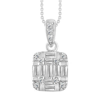 Thumbnail for LADIES PENDANT 1/4 CT ROUND/BAGUETTE DIAMOND 10K WHITE GOLD