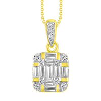 Thumbnail for LADIES PENDANT 1/4 CT ROUND/BAGUETTE DIAMOND 10K YELLOW GOLD