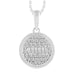 LADIES PENDANT 1/4 CT ROUND/BAGUETTE DIAMOND 10K WHITE GOLD