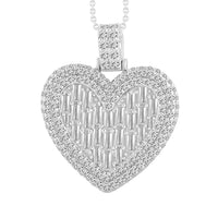 Thumbnail for LADIES PENDANT 2 CT ROUND/BAGUETTE DIAMOND 10K WHITE GOLD