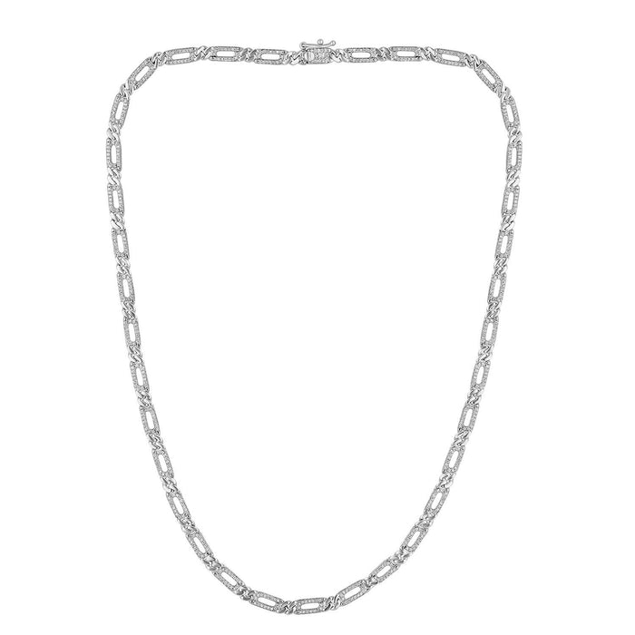 LADIES NECKLACE 1 7/8 CT ROUND DIAMOND 10K WHITE GOLD