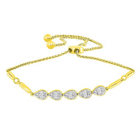 Thumbnail for LADIES BRACELET 1/3 CT ROUND/BAGUETTE DIAMOND SS SILVER YELLOW PLATING