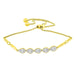 LADIES BRACELET 1/3 CT ROUND/BAGUETTE DIAMOND SS SILVER YELLOW PLATING