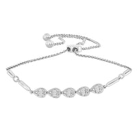 Thumbnail for LADIES BRACELET 1/3 CT ROUND/BAGUETTE DIAMOND SS SILVER WHITE