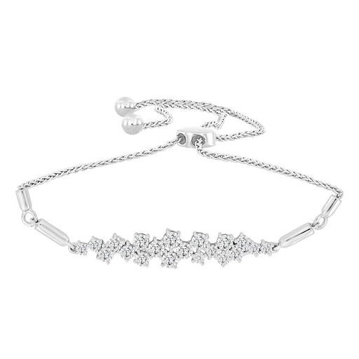 LADIES BRACELET 1/3 CT ROUND DIAMOND SS SILVER WHITE