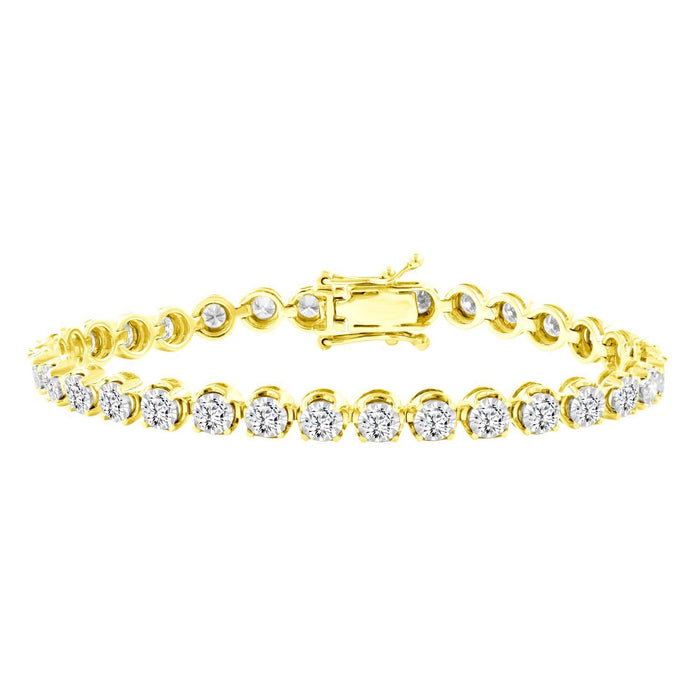 LADIES BRACELET 5 CT ROUND DIAMOND 10K YELLOW GOLD