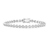 Thumbnail for LADIES BRACELET 3 CT ROUND DIAMOND 10K WHITE GOLD